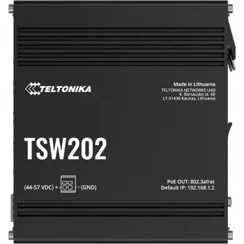 Teltonika TSW202 Managed L2 Gigabit Ethernet (10/100/1000) Power over Ethernet (PoE) alluminio, blu