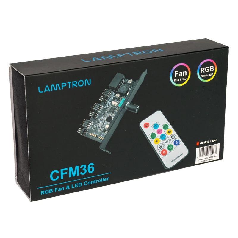 Lamptron CFM36 controller ventole e RGB LED per slot PCI, nero