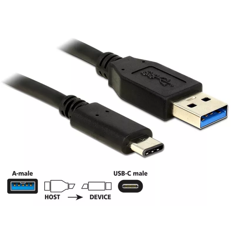 Cavo USB DeLOCK 1m USB3.1-C/USB3.1-A 83870