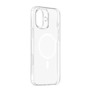 Custodia per cellulare Baseus iP16 Transparent TouchButton Magnetic — custodia protettiva trasparente con tasto touch e fissaggio magnetico