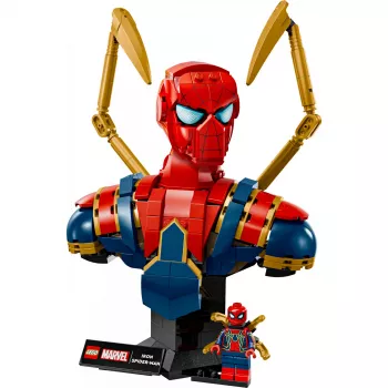 Busto da collezione LEGO Marvel Iron Spider-Man 76326, 379 pezzi, modello da esposizione 18+, 170×200×110 mm