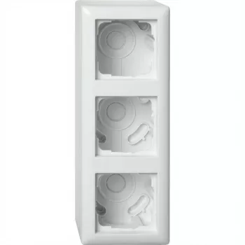 gira 106303 Custodia da parete 3 posti con telaio Standard 55, da parete, bianco puro