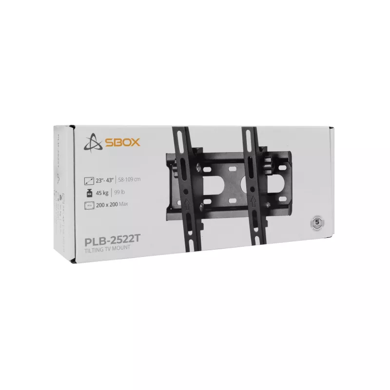 SBOX PLB-2522T-2 staffa a muro inclinabile per TV, 23-43 pollici, 45 kg, VESA 200x200