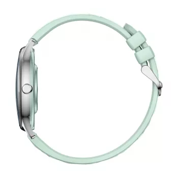 Smartwatch Colmi L28 – cassa argento-verde con cinturino in pelle verde