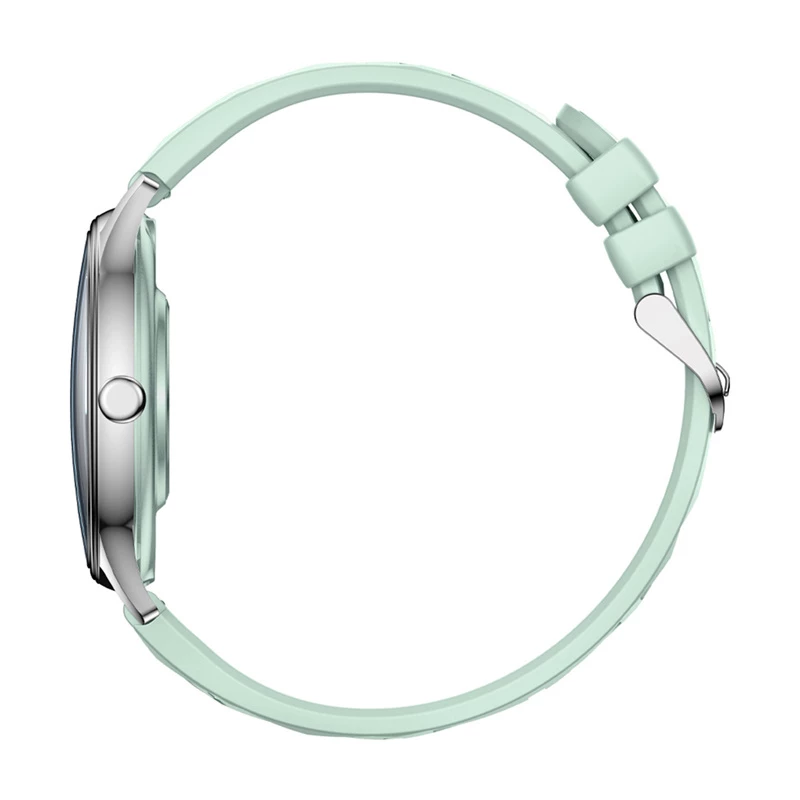 Smartwatch Colmi L28 – cassa argento-verde con cinturino in pelle verde