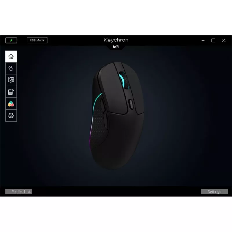 Mouse gaming Keychron M3 per destrorsi RF wireless + Bluetooth ottico 26000 DPI bianco
