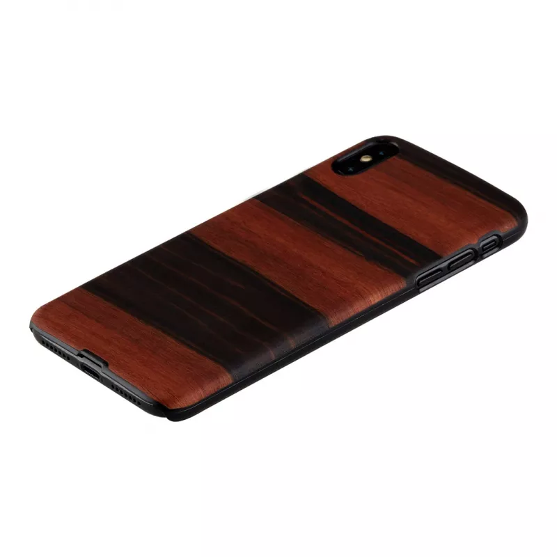 Custodia per smartphone man and wood per iPhone XS Max – nero ebano, cover posteriore rigida protettiva