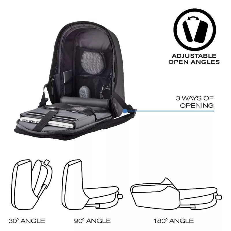 Zaino XDDESIGN P705.291 antracite — 18 L, scomparti per notebook e tablet, zip principale con lucchetto
