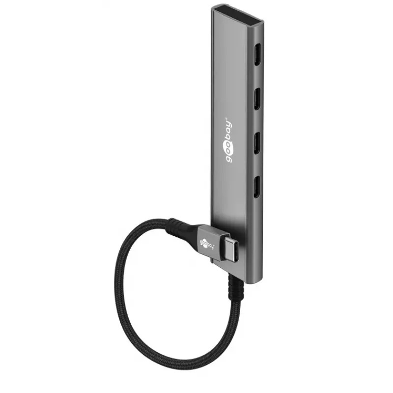 Hub USB slim 4 porte Goobay USB-C a 5 Gbit/s - connettore maschio> 4x connettore femmina (76564)