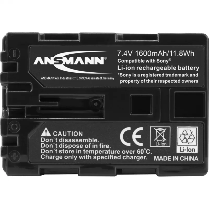 ANSMANN A-Son NP FM 500 H - Batteria per fotocamera Li-Ion 1500 mAh (5044503)