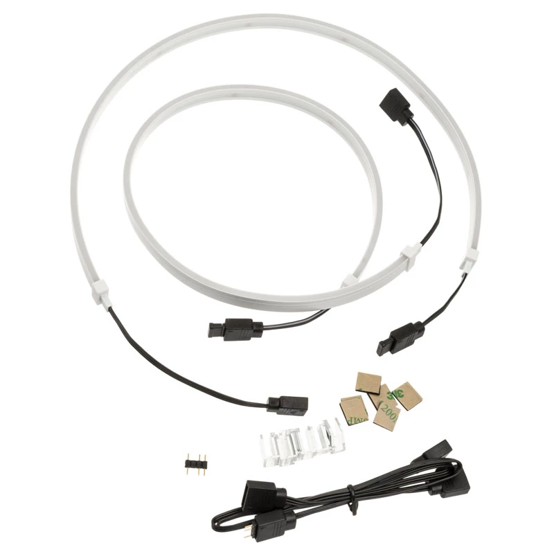 SilverStone LS04, striscia LED ARGB, confezione da 2 - bianco