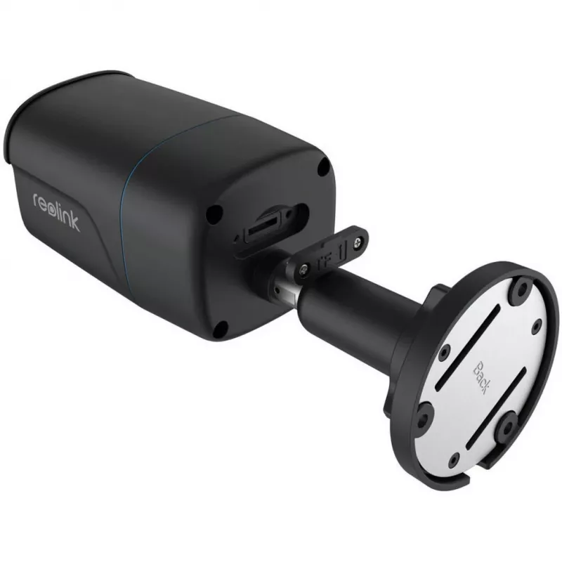 Reolink P330 telecamera di sicurezza IP 4K, 8 MP 3840 x 2160, per interni ed esterni, microfono integrato, visione notturna 30 m, nera
