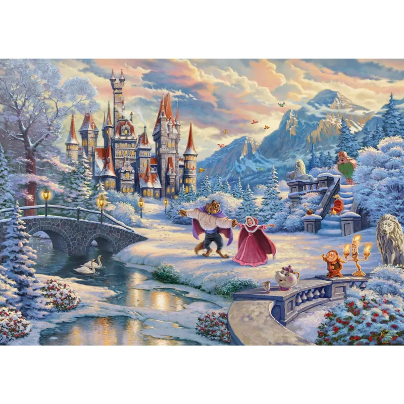 Thomas Kinkade Studios: Disney - La Bella e la Bestia, serata invernale incantata (Limited Christmas Edition, 1000 pezzi)