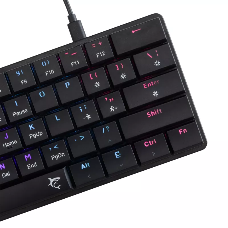 Tastiera meccanica White Shark Nagamaki nero — layout US, switch meccanici rossi