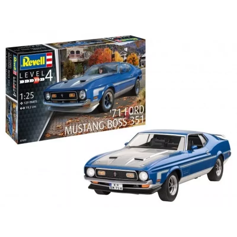 Modellino auto in plastica REVELL Ford Mustang Boss 351 kit in scala 1:25