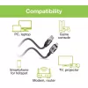 Techly ICOC U3C-RJ45-010 cavo adattatore da USB-C a Gigabit Ethernet, 1 m, nero/argento