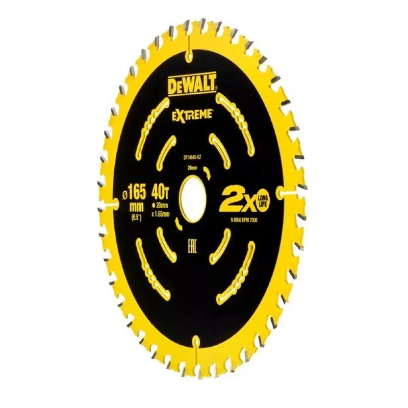 DeWALT DT10640-QZ Extreme lama per sega circolare, 165 mm, 40 denti, foro 20 mm, per legno