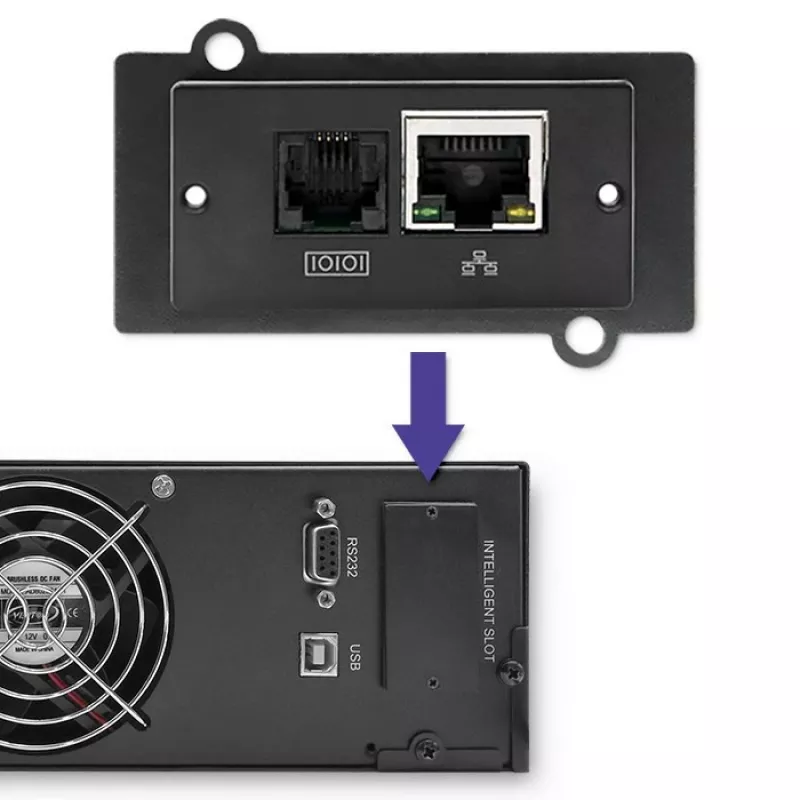 Qoltec 53945 UPS rack, 1 kVA, 800 W, LCD