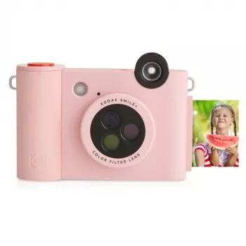 Fotocamera istantanea Kodak SMILE+ 2x3 pollici rosa — stampe ZINK 2x3 pollici, batteria ricaricabile integrata