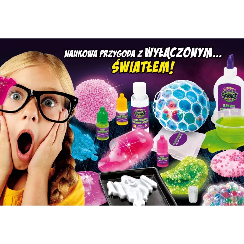 Kit scientifico Liscianigiochi Crazy Science Slime al buio 304-PL89239 — set di esperimenti con slime che brilla al buio