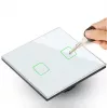 Interruttore luce touch MACLEAN MCE701W singolo in vetro bianco tasto quadrato