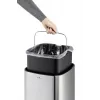 Cestino rettangolare Durable NO TOUCH 35L acciaio inox nero argento