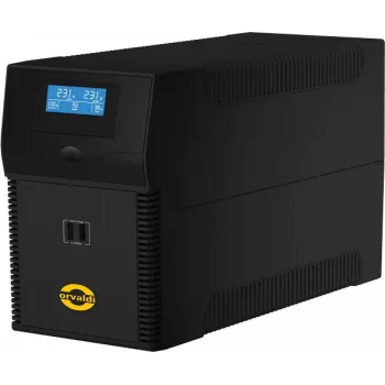 Gruppo di continuità ORVALDI ID2K0CH line-interactive 2 kVA / 1200 W, 24 V, batterie 9 Ah, LCD, USB, compatto nero