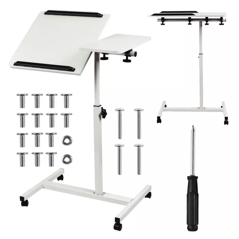 Maclean supporto mobile per scrivania/laptop, bianco, regolazione in altezza 59-89 cm, max 30 kg, MC-121 W