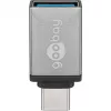 Wentronic Goobay Adattatore USB-C™ - connettore femmina USB 3.0 A, grigio - per il collegamento tra dispositivi USB-C™ e USB-A (56621)