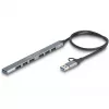 Delock 64273 hub USB sottile a 7 porte, USB Type-C o Type-A su 1x USB 5 Gbps Type-A + 6x USB 2.0 Type-A