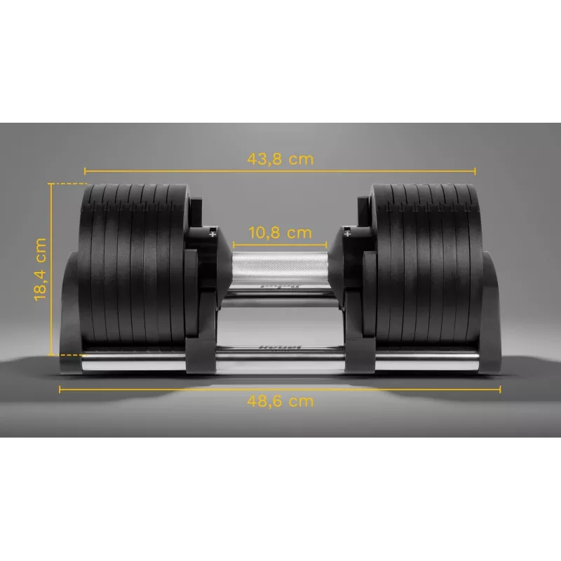 Manubrio in ghisa regolabile Rebel Active 36 kg, incrementi automatici da 2 kg