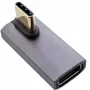 Adattatore InLine USB4, connettore maschio/femmina USB-C verticale angolare destro/sinistro, alluminio, grigio