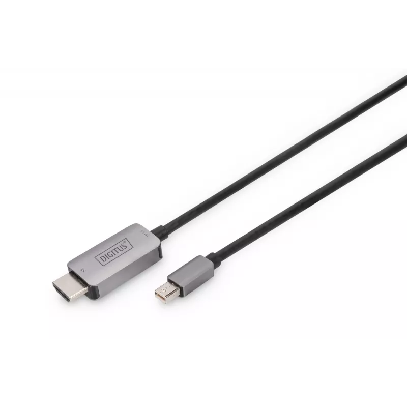 DIGITUS - cavo adattatore - Mini DisplayPort (M) a HDMI (M) - 1,0 m - supporto 8K 60 Hz - nero (DB-340109-010-S)