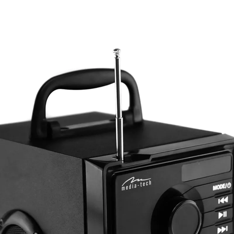 Altoparlante portatile MEDIA-TECH MT3179, 20 W (RMS 15 W), Bluetooth 5.1, FM, MicroSD, USB, AUX, Li-Ion, 6 h, cassa in legno