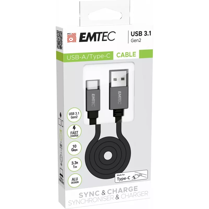 Cavo USB Emtec ECCHAT700TCU3 1,2 m USB 3.2 Gen 2 nero