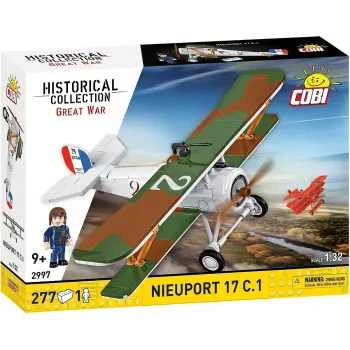 Set di costruzioni Cobi Blocks Nieuport 17 C.1 277 pezzi — modellino aereo da costruire, set di mattoncini da collezione