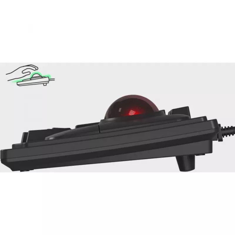 Tastiera meccanica full-size con filo KeySonic KSK-8202ELU-T (DE) — USB, layout tedesco, nero