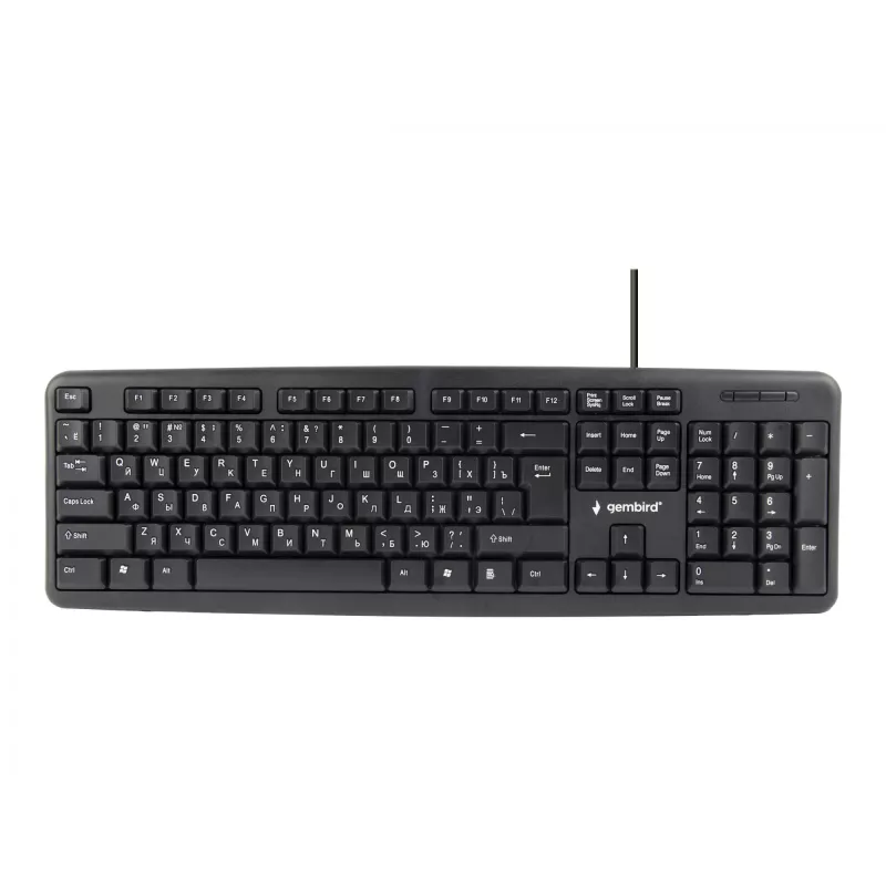 Tastiera Gembird KB-U-103-RU ufficio USB QWERTY inglese russo nero