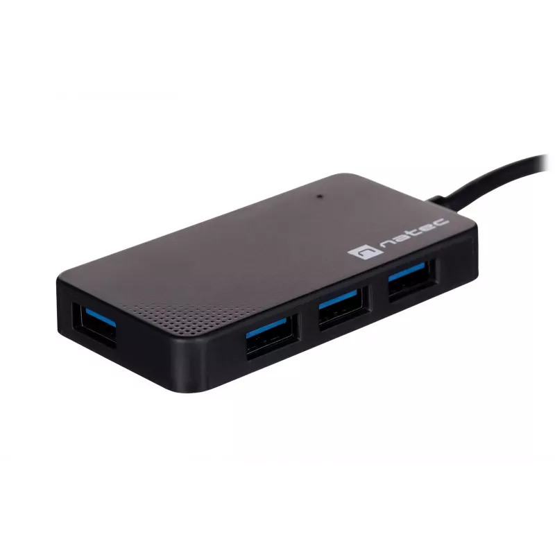 Hub USB NATEC Moth 4 porte USB 3.2 Gen 1 Type-A (5000 Mbit/s), alimentato via USB, nero, cavo 0,15 m
