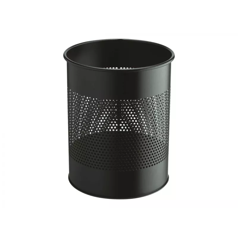 Cestino portarifiuti robusto - rotondo - 15 L - acciaio