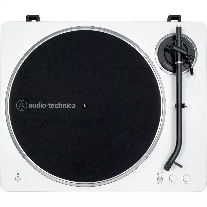Giradischi audio a trasmissione a cinghia Audio-Technica AT-LP70XBT argento bianco completamente automatico