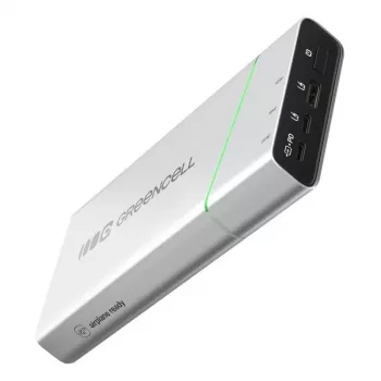 Batteria portatile Green Cell BPLGC20P 20800 mAh litio-ioni, USB-C PD 65W, 2x USB-C + 1x USB-A, case in alluminio