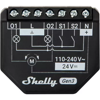 Shelly 2PM Gen3 Smart Switch 2P nero