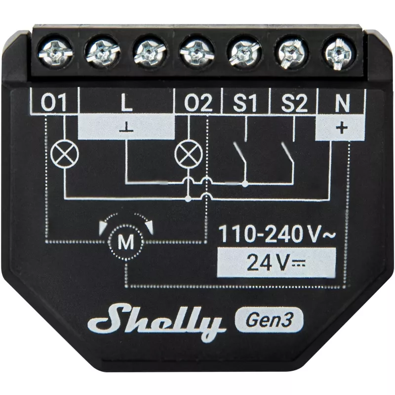 Shelly 2PM Gen3 Smart Switch 2P nero