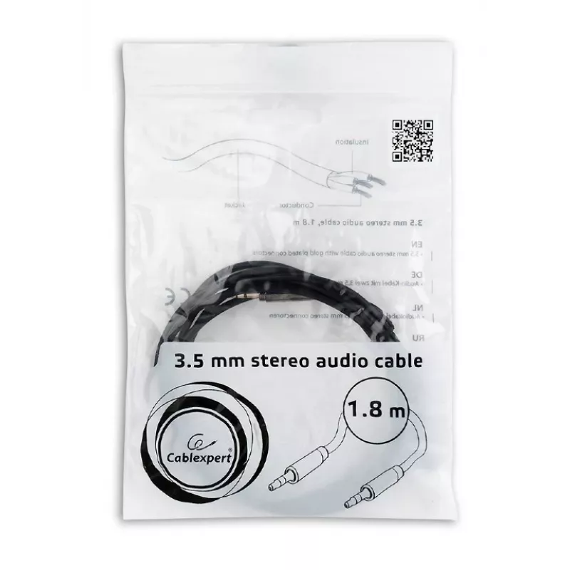 Cavo GEMBIRD CCAP-444-6 (mini jack M - mini jack M; 1,8 m; colore nero)