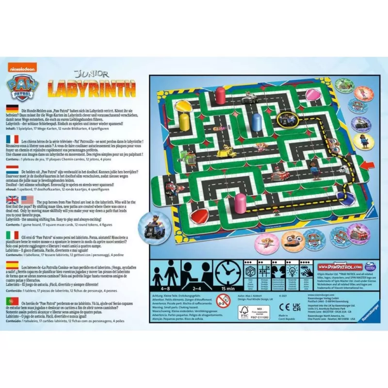 Gioco da tavolo Ravensburger Paw Patrol Junior Labyrinth