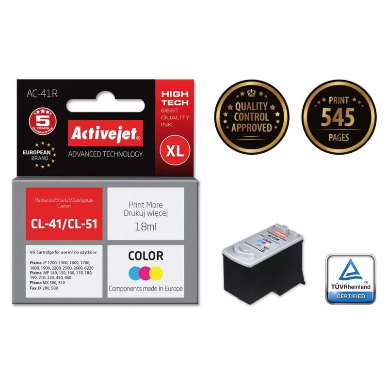 Activejet AC-41R cartuccia d'inchiostro (sostitutivo per Canon CL-41; Premium; 18 ml; colore)