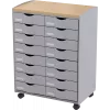 Carrello contenitore Paperflow DT162N.02.23, 16 cassetti, 55,2×74,5×35 cm, grigio