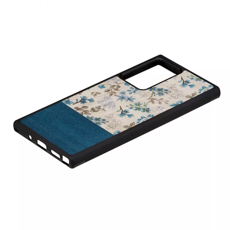 Custodia per cellulare man and wood per Samsung Galaxy Note 20 Ultra — fiore blu su nero