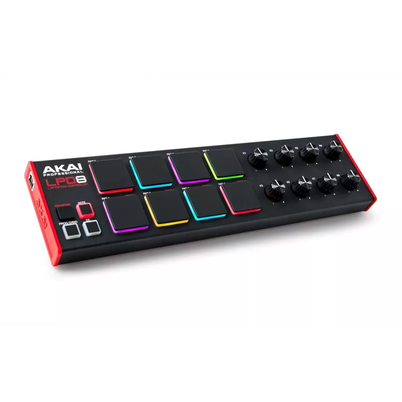 Tastiera MIDI Akai LPD8 MKII 8 tasti USB nero, rosso